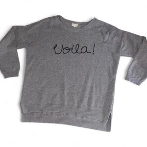 Maison Jules Gray 'Voila!' Crew Neck Sweater Size XL
